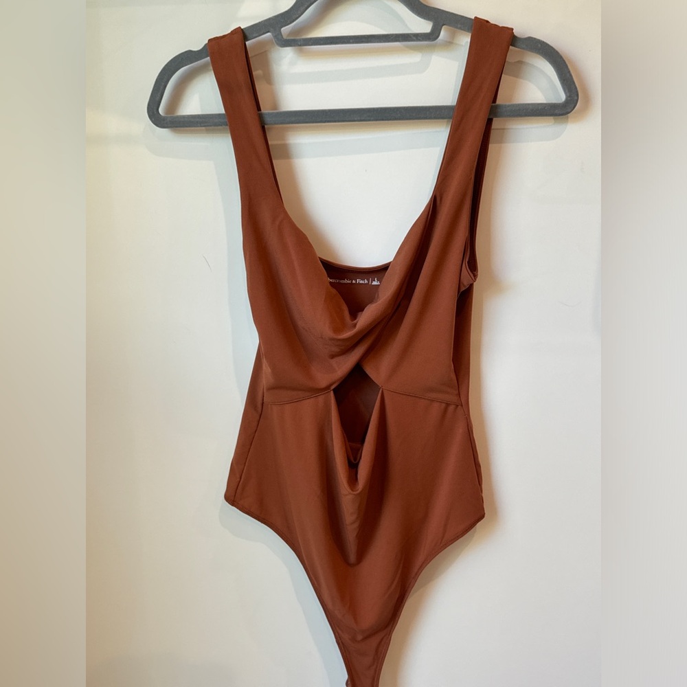 Abercrombie & Fitch Women's Brown Bodysuit Brown burned Orange Soft Size L